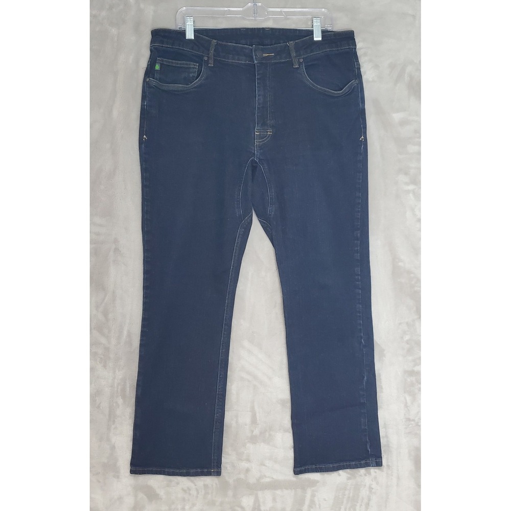 Stio Rivet Jeans Mens Size 38S Dark Denim Stretch Straight Cotton Blend EUC